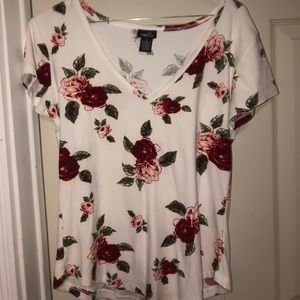 Women casual T-shirt. Floral print